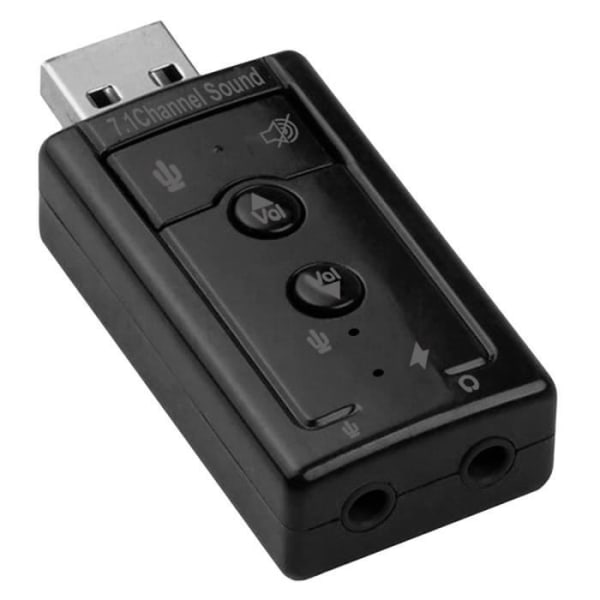 OCIODUAL Externt stereoljudkort USB-ljudadapter Mikrofon till minijack 3,5 mm Virtual 7.1 med volymkontroll Svart