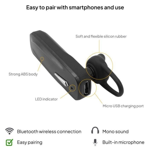 OCIODUAL Bluetooth Headset hörlurar med trådlös mikrofon för Samsung surfplatta