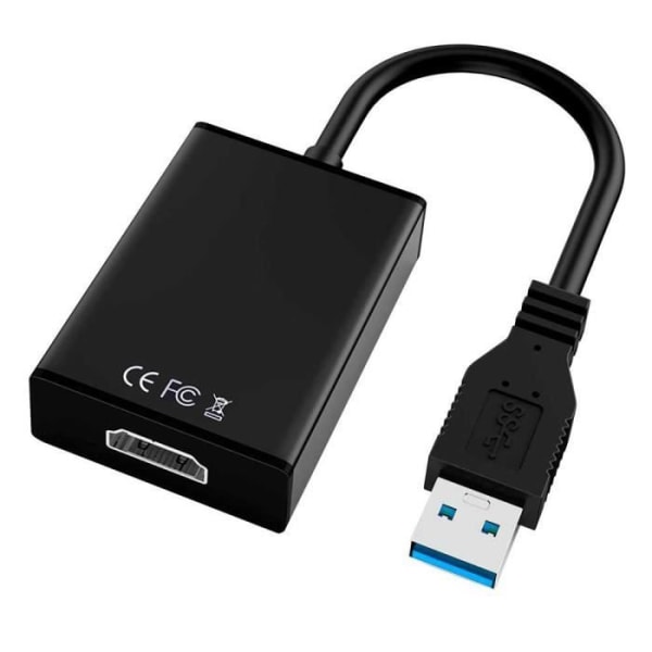 OCIODUAL USB 3.0 till HDTV-adapter Full HD-upplösning Svart för PC Bärbar bärbar dator Bärbar TV Monitor Projektor