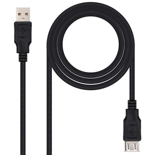 OCIODUAL NANOCABLE USB 2.0 förlängningskabel typ A hane till hona Svart 10.01.0202-BK 1m förlängningssladd