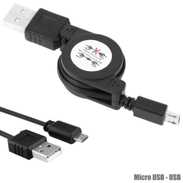 OCIODUAL Indragbar laddarkabel Svart Micro USB-sladd för mobiltelefoner Surfplattor Smartphones Surfplattor