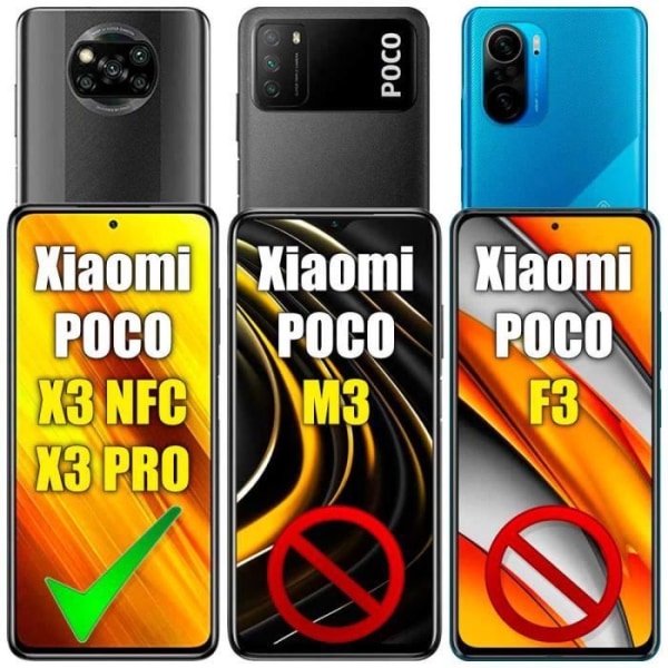 OCIODUAL Skärmskydd för Xiaomi Pocophone POCO X3 NFC-PRO Premium härdat glas 9H 9D Anti Shock Scratch Framkant Svart