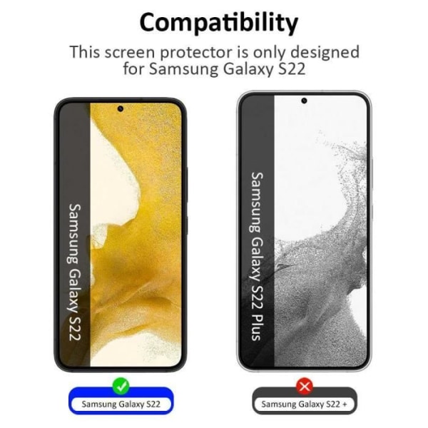 Ociodual skärmskydd i härdat glas med svart rund kant för Samsung Galaxy S22, 9D 9H Glass