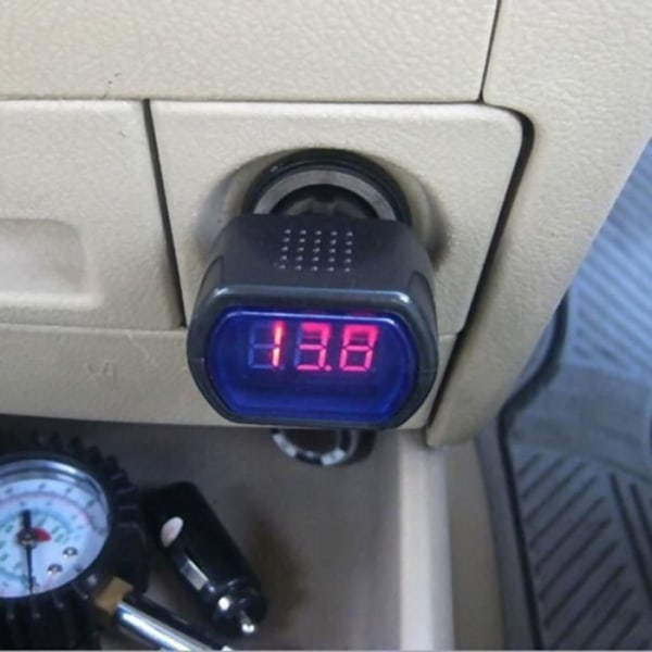 Digital bilvoltmeter 12V spänningsmonitor Cigarettändare Dekorativt objekt XXH21062