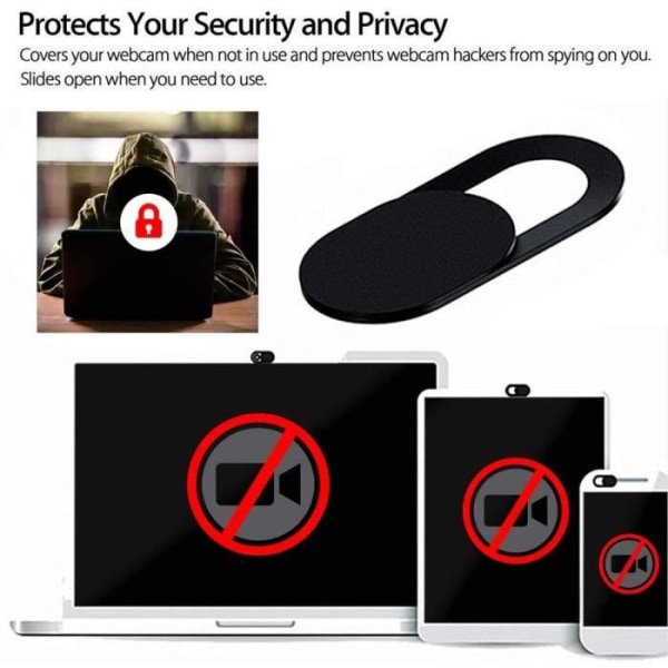 Webcam Ociodual 6 Webcam Cover glidande klistermärke Ultratunnt skydd Anti Spy Protection Black for Web Cameacutera Ordin81
