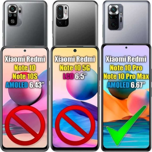 OCIODUAL Black Edge Screen Protector kompatibel med Xiaomi Redmi Note 10 PRO-MAX Premium härdat glas 9H 9D Anti Shock Front