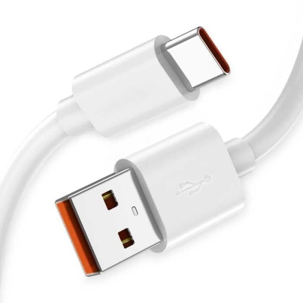 OCIODUAL USB Typ C-kabel Vit 1m 6A 148BA Laddare Snabbladdning och datasladd för telefoner Smartphones Surfplattor