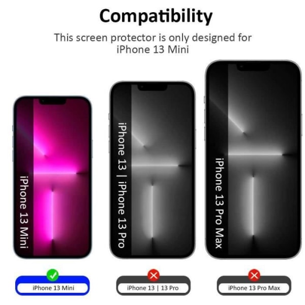 Ociodual skärmskydd i härdat glas med svart rund kant för iPhone 13 Mini, 9D 9H Glas