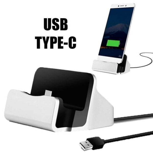 OCIODUAL Support Laddstation Dock Data USB Typ C Grå för mobiltelefoner Smartphones Laddningsbas Laddare