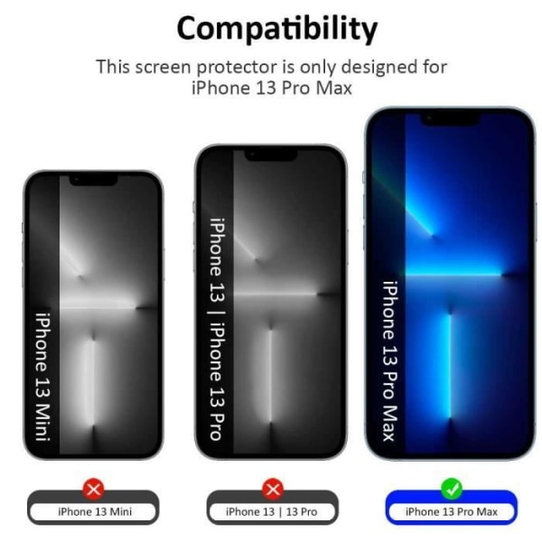 Ociodual skärmskydd i härdat glas med svart rund kant för iPhone 13 Pro Max, 9D 9H Glass