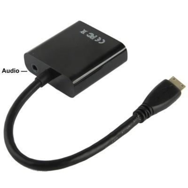 22 cm adapter - Full HD 1080P Mini HDMI hane till VGA hona (med ljudkabel)