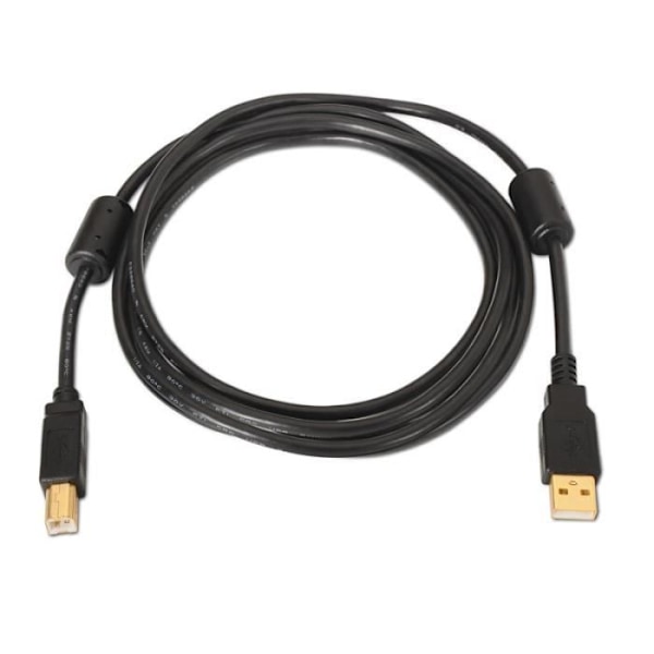 Nanokabel 10.01.1202, 2 m, USB A, USB B, 2.0, Hane-Hane, Svart