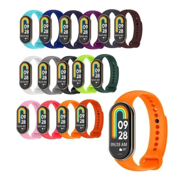 OcioDual ersättningsrem för Xiaomi Mi Band 8, orange färg, ersättningsrem i mjuk gummisilikon