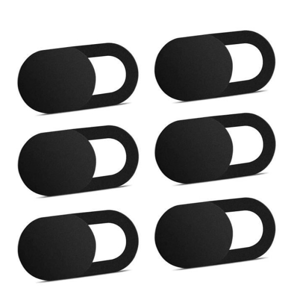PHASEER Ultra Thin Webcam Cover - Anpassningsbart webbkameraskydd för bärbar dator, surfplattor, iPad, Macbook Pro, iMac (set (6 st), svart)