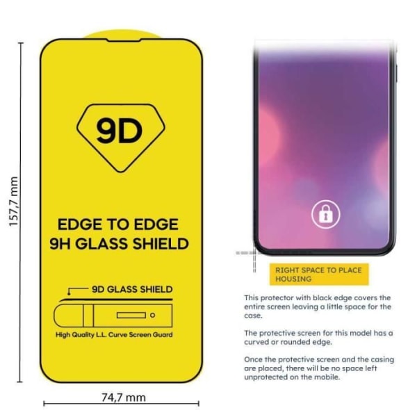 Ociodual skärmskydd i härdat glas med svart rund kant för iPhone 13 Pro Max, 9D 9H Glass