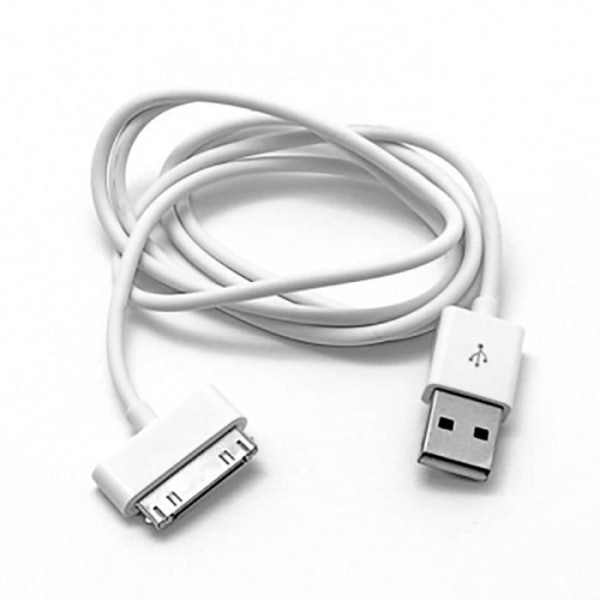 OCIODUAL USB-kabel [Kompatibel iPhone 4 - 4S - 3G - 3GS - iPod Nano - iPad 2 - 3] Laddare Vit 1 Meter