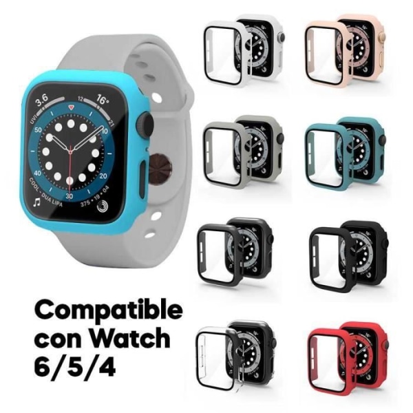 Marinblått härdat glas skyddsfodral för Apple Watch 4/5/6/SE 40 mm - OcioDual