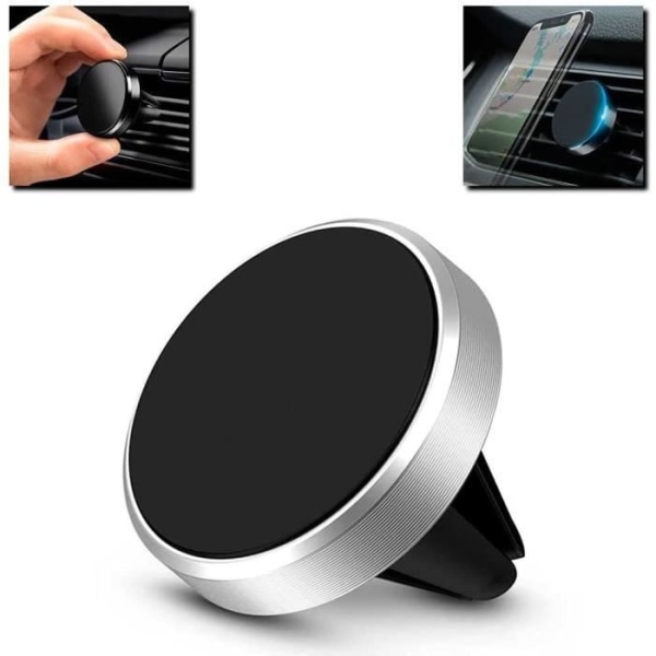 Universal Support Magnet Magnetisk luftventil Bil Smartphone Air Vent Telefon Apple Samsung Silver[1039]