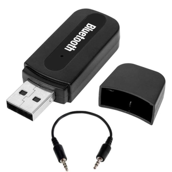 OCIODUAL Bluetooth-mottagare Bärbar musikljudadapter AUX Car Wireless Black 3,5 mm till USB-mottagare AUX BT Music