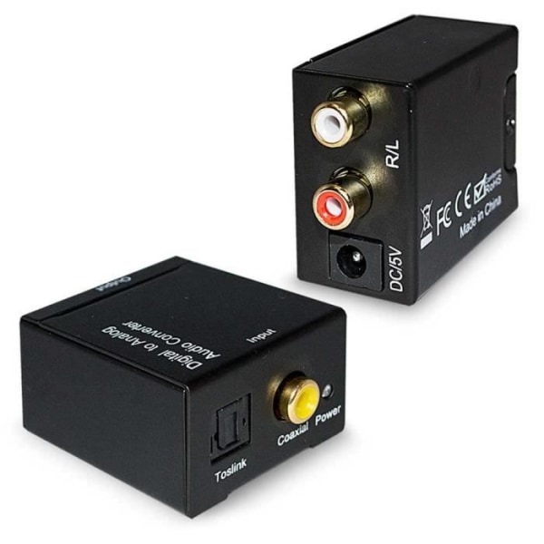 OCIODUAL Digital Optisk Koaxial Toslink Till Analog Audio Converter RCA L-R