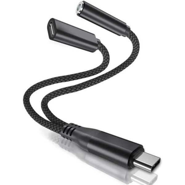 USB Typ C till 3,5 mm ljuduttag och laddare Adapter Omvandlare Ladda hörlurar hörlurar 2 i 1 splitter för Samsung Gal A31