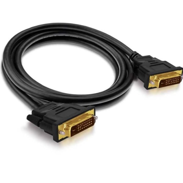 OCIODUAL DVI-D DL Hane-Hane-kabel 1,5 m 24+1 2K Full HD svartpläterad för platta skärmar, CRT-skärmar, projektorer och video