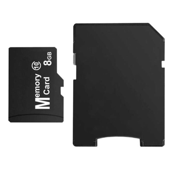 OCIODUAL Micro SD SDHC 8 GB Klass 10-kort med minneskortadapter + adapter Svart