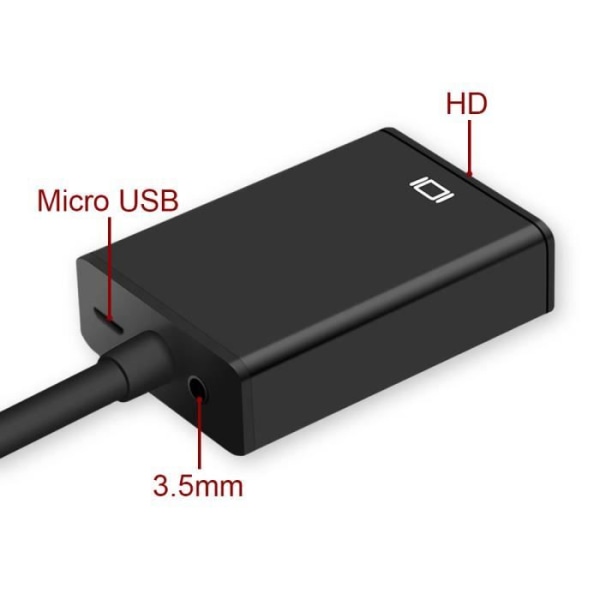 OCIODUAL VGA Hane till HDTV Hona Adapter Converter Kabel 1080P Video Audio Svart Kompatibel med bärbar dator