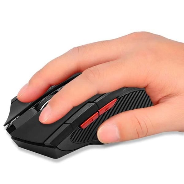 OCIODUAL Wireless Gamer Mouse USB 2.0 Receiver GF2427 Black Wireless Optical Ergonomic Mouse 6 Buttons 1600 DPI for Windows