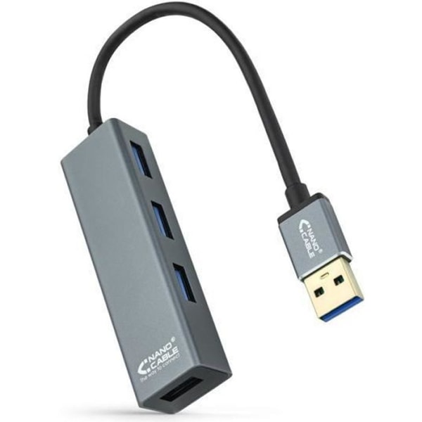 4-portars USB-hubb NANOCABLE 10.16.4402 USB 3.0 Grå - - - NANOCABLE