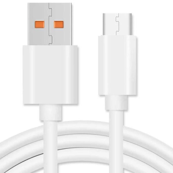 OCIODUAL USB Typ C-kabel Vit 2m 6A 148BA Laddare Snabbladdning och datasladd för telefoner Smartphones Surfplattor