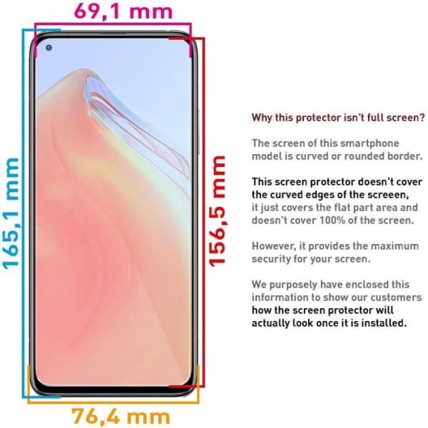 OcioDual skärmskydd för Xiaomi Mi 10T - Mi 10T PRO Premium härdat glas platt anti-chock Stöt repor Stötsäker