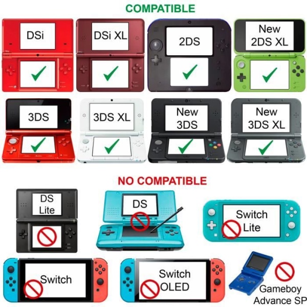 OCIODUAL USB Laddningskabel Laddare för Nintendo 3DSXL 2DS DSiXL 3DS DSi Power Black