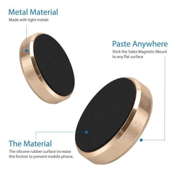 OCIODUAL Magnetisk Hållare för Smartphone Bas med Magnet för Bil Platta Ytor Ø33 mm Guld