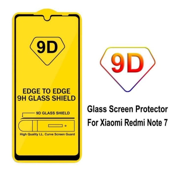 Härdat glas 0,3 mm 9H 9D helskärmsskyddsfilm för Redmi Note 7 Black