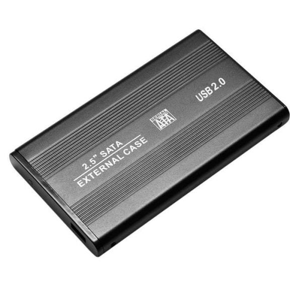 OCIODUAL USB 2.0 Externt hölje Case Cover för 2,5 tums SATA-hårddisk Bärbar med LED-hårddisk HD HDD SSD Svart