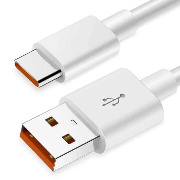 OCIODUAL USB Typ C-kabel Vit 2m 6A 148BA Laddare Snabbladdning och datasladd för telefoner Smartphones Surfplattor