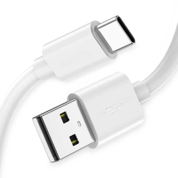 OCIODUAL USB A till Typ C-kabel 7mm Vit Hane Laddare Laddnings- och datasladd 0,9m för Samsung Galaxy S20 S10 A51 A31 A11