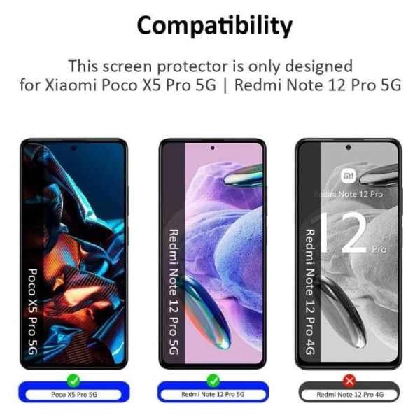 OcioDual skärmskydd kompatibel med XIAOMI Redmi Note 12 Pro 5G - Poco X5 Pro 5G 9H härdat glas skyddsfilm glas