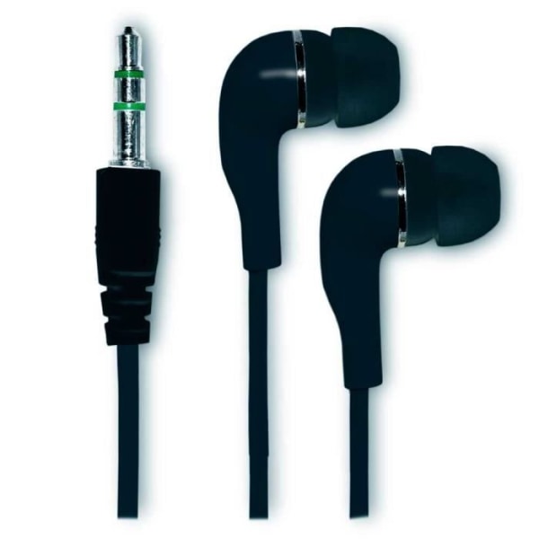 OCIODUAL Musik hörlurar 3,5 mm uttag Svart silikon hörlurar för smartphones Tabletter MP3 MP4