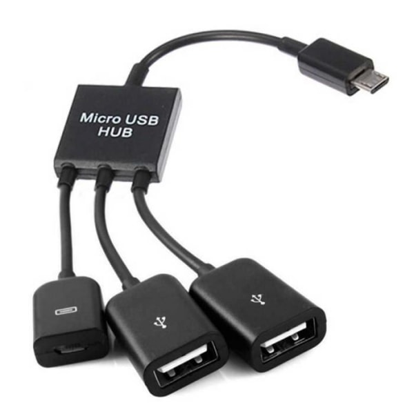 OCIODUAL Micro B till 2 USB OTG-kabel Svart för mobiltelefoner Smartphones Surfplattor Smartphone Tabletter