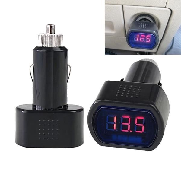 Batteriladdare,Dewtreetali 1x Bil Lastbil LCD Cigarettändare Digital Volt Panel Meter Voltmeter Monitor Erbjudande