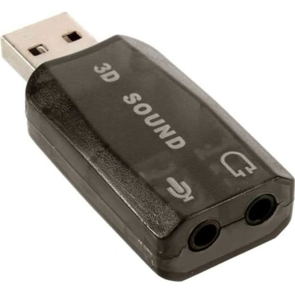 Ociodual Externt Ljudkort USB Externt Ljudkort 3,5 mm Jack Adapter TRS Stereo Audio 3D 5.1 Svart Mic Micro Micro11