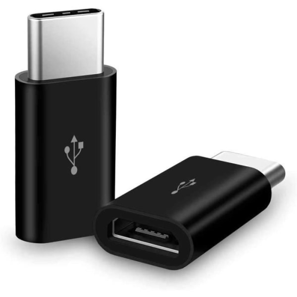 Micro USB 5-stifts hona till typ C hane-adapter Laddning och data för Samsung S10-A40 Xiaomi Redmi Note 8-7 Svart[44]