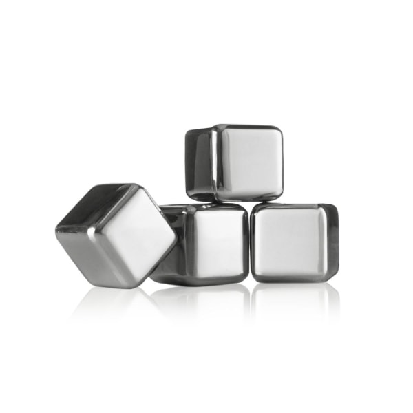 Whiskeystenar - Rostfritt stål - 4-pack Metall utseende