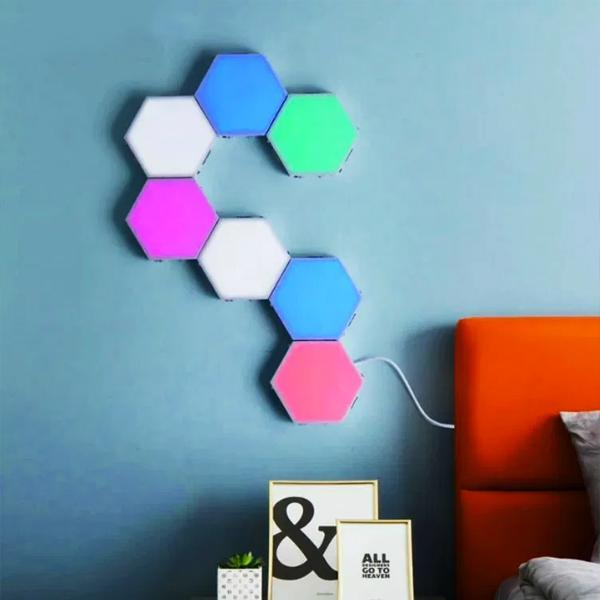 Väggbelysning Hexagon med LED touch - 5 pack