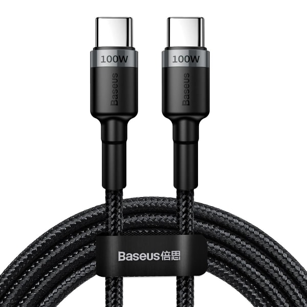 Baseus Cafule Kabel USB-C till USB-C, PD 2.0, 100W, 5A, 2m - Sva Svart