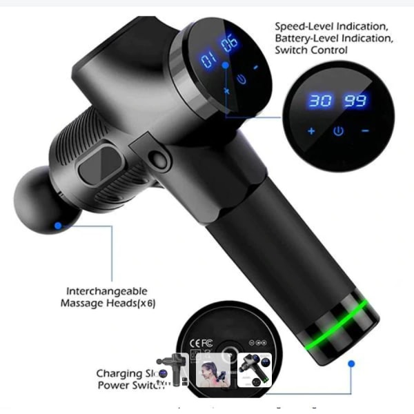 Massagepistol E900 Plus - Carbon Svart