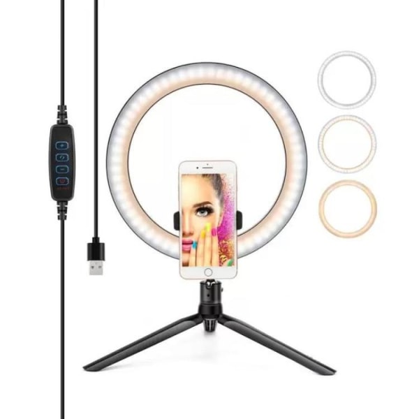 Selfie-lampa / Ring light (26cm) - bärbart stativ Svart 722f | Svart |  Fyndiq