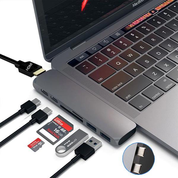 Multiadapter 7-in-1 USB-C Hub - Space Gray MacBook Silver